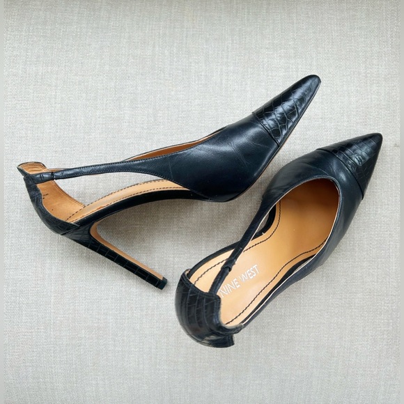 Nine West Black Leather Heels - Picture 3 of 9